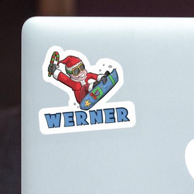 Sticker Werner Christmas Snowboarder Gift package Image