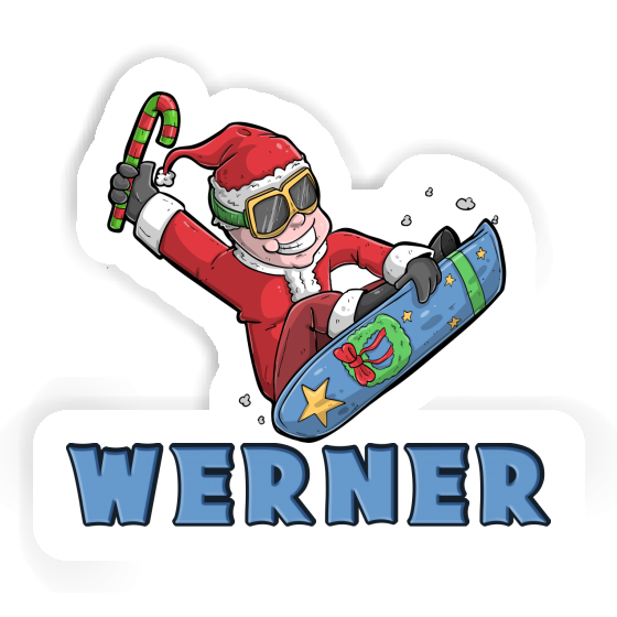 Autocollant Snowboarder de Noël Werner Gift package Image