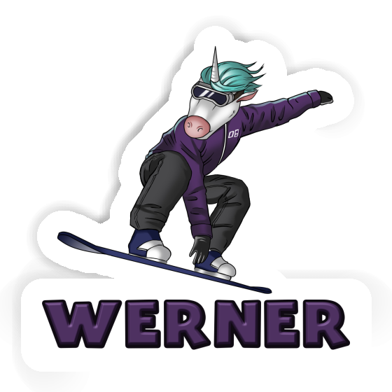 Sticker Werner Snowboarderin Notebook Image