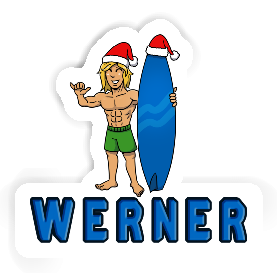 Autocollant Werner Surfeur de Noël Notebook Image
