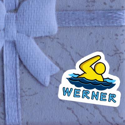 Sticker Swimmer Werner Laptop Image