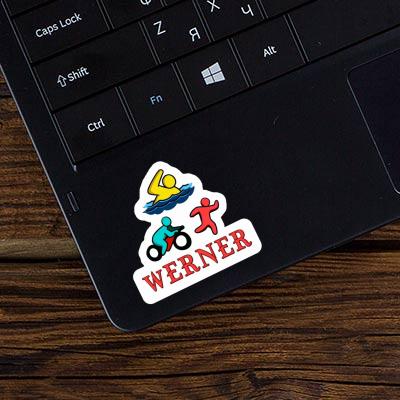 Werner Sticker Triathlete Laptop Image