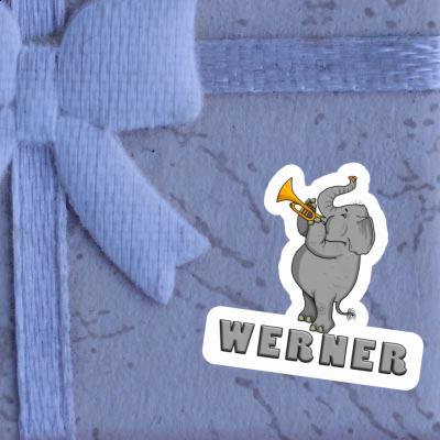 Trumpet Elephant Sticker Werner Laptop Image