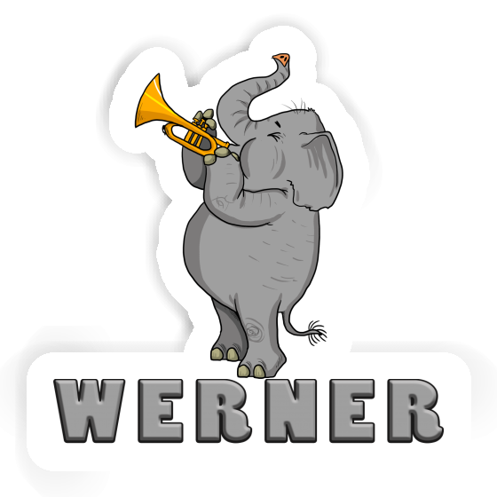 Werner Autocollant Eléphant trompette Notebook Image