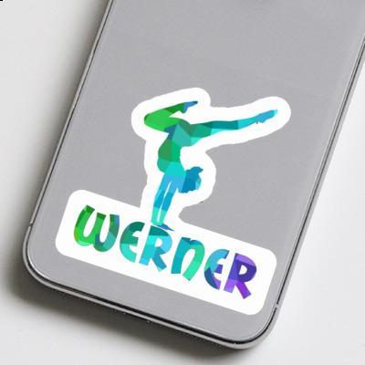 Femme de yoga Autocollant Werner Laptop Image