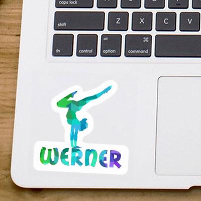 Femme de yoga Autocollant Werner Laptop Image