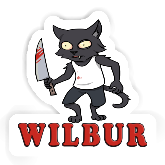 Wilbur Autocollant Chat psychopathe Notebook Wilbur Autocollant Chat psychopathe Notebook Image